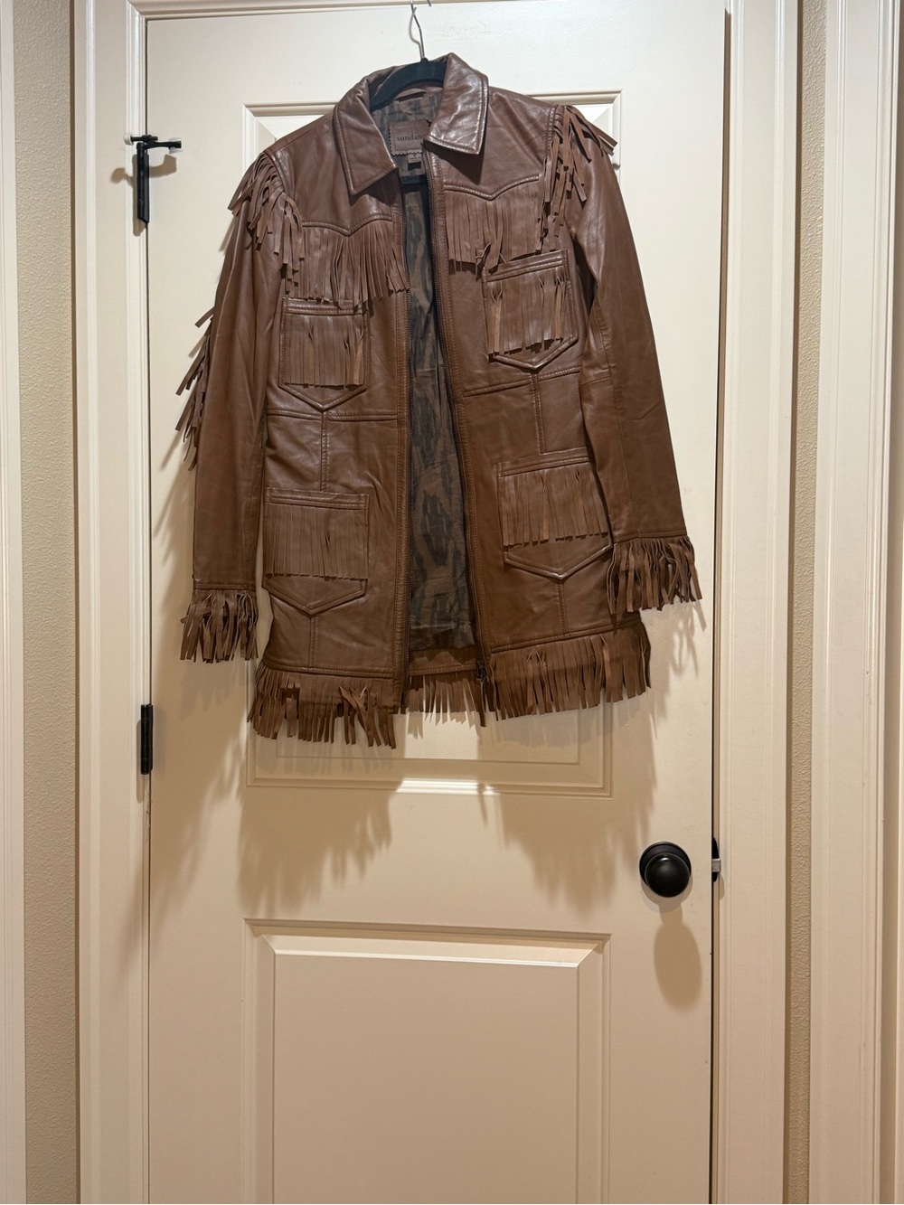Sundance Brown Leather Fringe Jacket